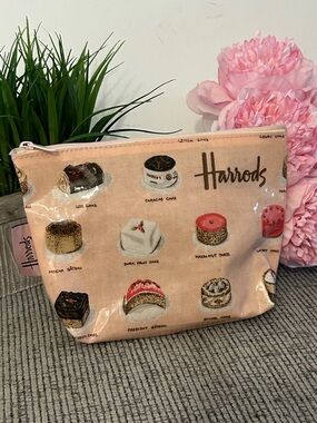 Harrods Pink Pastry Print Zip Pouch Harrods of London makeup bag